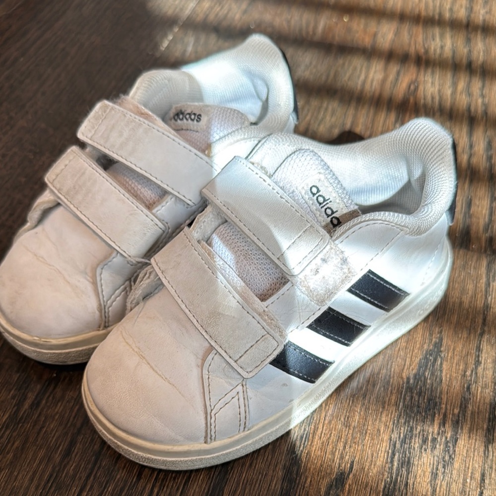 Adidas Kids White and Black Sneakers